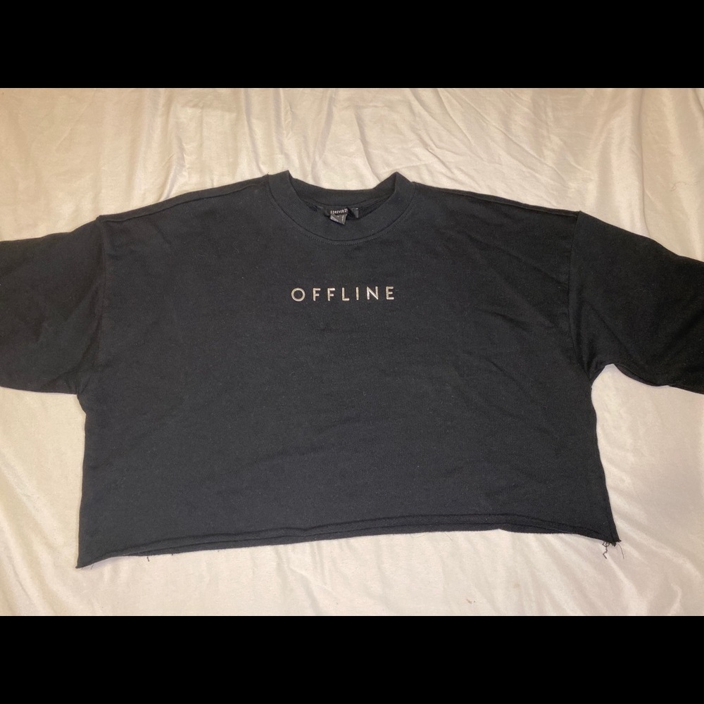 Black baggy cropped tee